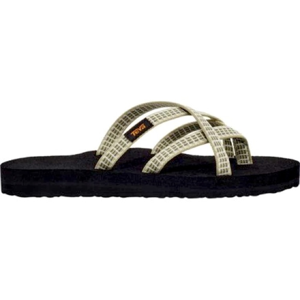 Teva Olowahu Strappy Patterned Green/Cream Summer Vacation Beach Casual Sandals - Picture 9 of 15
